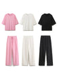 Solid Color 2-Piece Set for Women – Loose Casual T-Shirt & High Waist Pants, Stylish Daily Wear