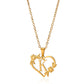Gold Heart Initial Necklace – A–Z Alphabet Pendant on Stainless Steel Chain for Women