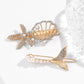 Pack of 2 Marine Themed Hair Clips Glitter Beaded Side Pin Alloy Flat Bangs Pin Starfish & Shell Shaped Fish Tail Design