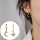 Fashion Stainless Steel Zircon Star Hoops Earrings For Women Vintage Crystal Zirconia Circle Earrings Punk Unisex Rock Jewelry