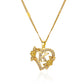 Gold Heart Initial Necklace – A–Z Alphabet Pendant on Stainless Steel Chain for Women