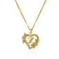 Gold Heart Initial Necklace – A–Z Alphabet Pendant on Stainless Steel Chain for Women