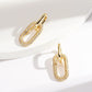 2024 Fashion Geometric Oval Rectangle Hoop Earrings For Women Zircon Wedding Jewelry Elegant Dangle Earings