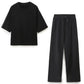 Solid Color 2-Piece Set for Women – Loose Casual T-Shirt & High Waist Pants, Stylish Daily Wear