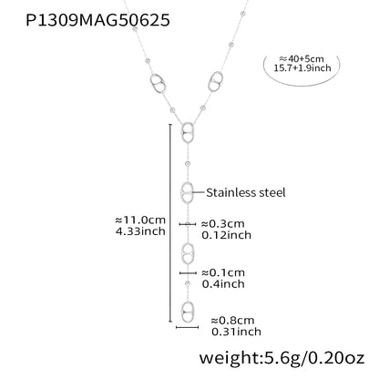 Fashion Long Chain Stainless Steel Necklaces For Women PVD Real Gold Plated Metal Female Collar Party Banquet Jewelry