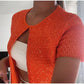 Orange Bright Silk Knitted Vest Cardigans Women Sleeveless U Neck Cropped Tank One Button Short Sleeve Cardigans New Lady Sets