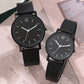 2PCS Set Couple Fashion Casual Leather Watches Ladies Simple Dial Quartz Wristwatches Dress Clock