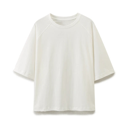 Solid Color 2-Piece Set for Women – Loose Casual T-Shirt & High Waist Pants, Stylish Daily Wear