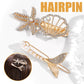 Pack of 2 Marine Themed Hair Clips Glitter Beaded Side Pin Alloy Flat Bangs Pin Starfish & Shell Shaped Fish Tail Design