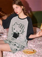 Hello Kitty Pajamas for Women Spring animal Cartoon Cute Short-Sleeved Home Clothes Set Girl Birthday Gifts