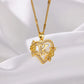 Gold Heart Initial Necklace – A–Z Alphabet Pendant on Stainless Steel Chain for Women