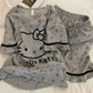 Hello Kitty Pajamas for Women Spring animal Cartoon Cute Short-Sleeved Home Clothes Set Girl Birthday Gifts