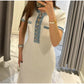 Elegant Contrasting Women Knit Maxi Dress Chic O-neck Short Sleeve Metal Buttons Bodycon Dresses 2025 Office Lady Commuting Robe