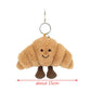 Kawaii Croissant Plush Keychain – 2025 Cartoon Bag Charm & Cute Girl Gift