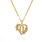 Gold Heart Initial Necklace – A–Z Alphabet Pendant on Stainless Steel Chain for Women