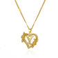 Gold Heart Initial Necklace – A–Z Alphabet Pendant on Stainless Steel Chain for Women