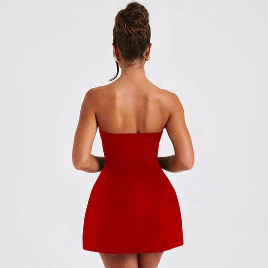 Elegant Summer Bodycon Dress for Women – Off-Shoulder Sleeveless A-Line Club Dress