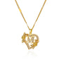 Gold Heart Initial Necklace – A–Z Alphabet Pendant on Stainless Steel Chain for Women