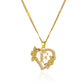 Gold Heart Initial Necklace – A–Z Alphabet Pendant on Stainless Steel Chain for Women